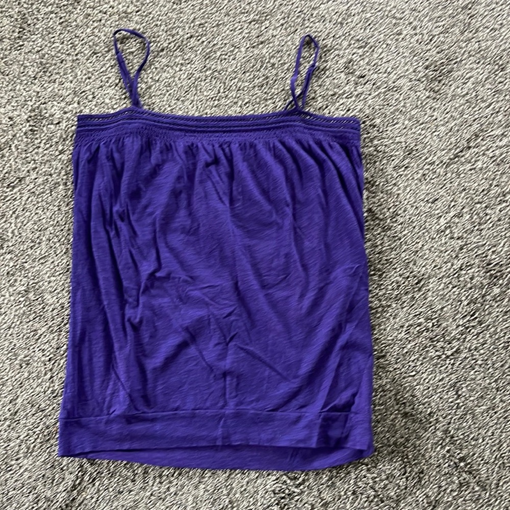 Loft Vibrant Purple Adjustable Spaghetti Straps Tank Top, Size M